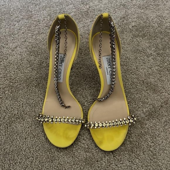 Jimmy Choo Shiloh 100 crystal-embellished suede sandals 37.5 - Picture 6 of 8